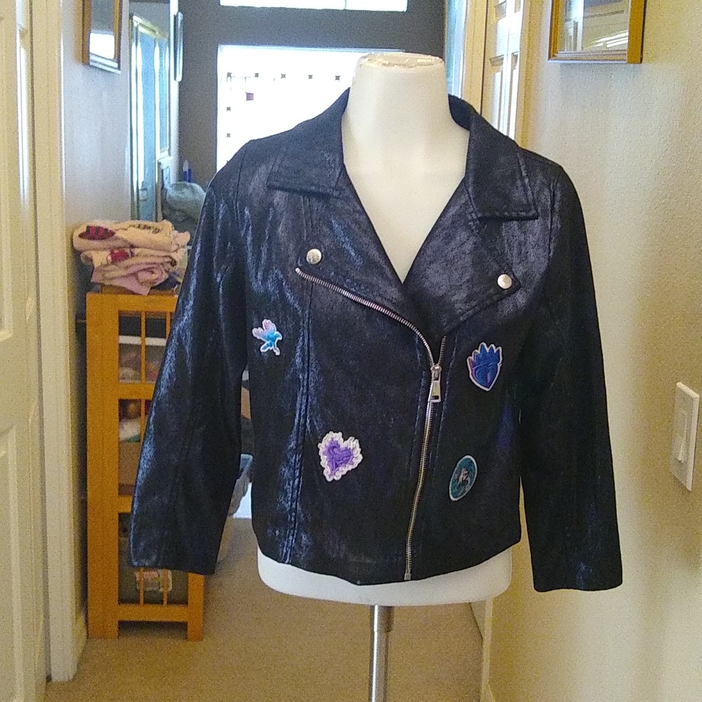 D-Signed Disney black girls  moto style jacket size large